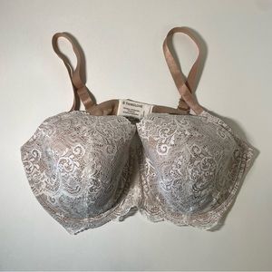 ThirdLove 24/7 Lace Balconette Bra - White/Beige - Size 42D